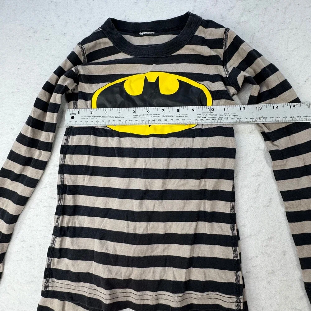 Hanna Andersson Pajama Set Kids Size 8 Batman Striped Organic Cotton Superhero